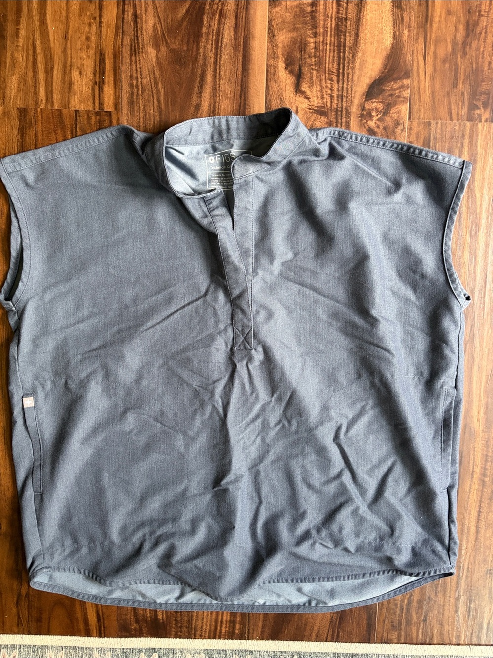 Figs Rafaela Scrub Top in Heather Denim